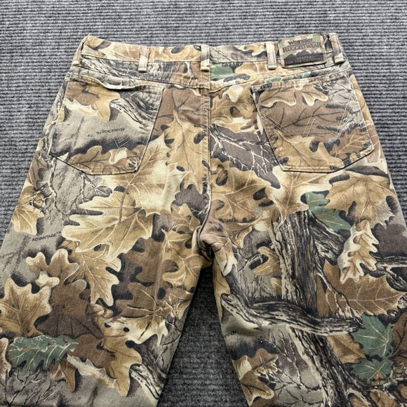 Vintage Wrangler Rugged Wear Camo Men's 35x28 Advantage Camouflage Hunting‎ USA - Picture 3 of 7